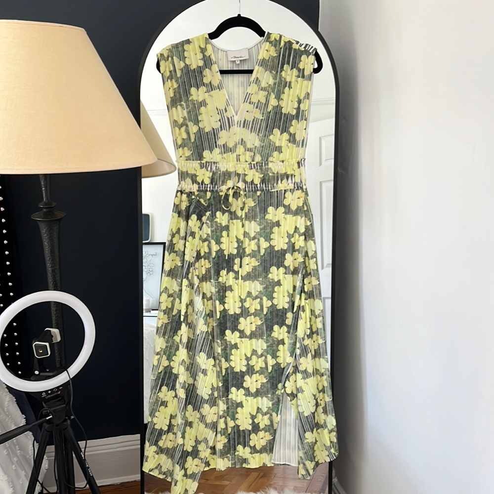 NEW 3.1 Phillip Lim slip on dress with tag yellow green floral print